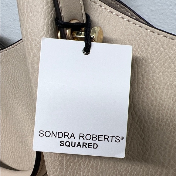 Sondra Roberts Squared | Stone Vegan Leather Tote Satchel Shoulder Bag - Picture 2 of 10